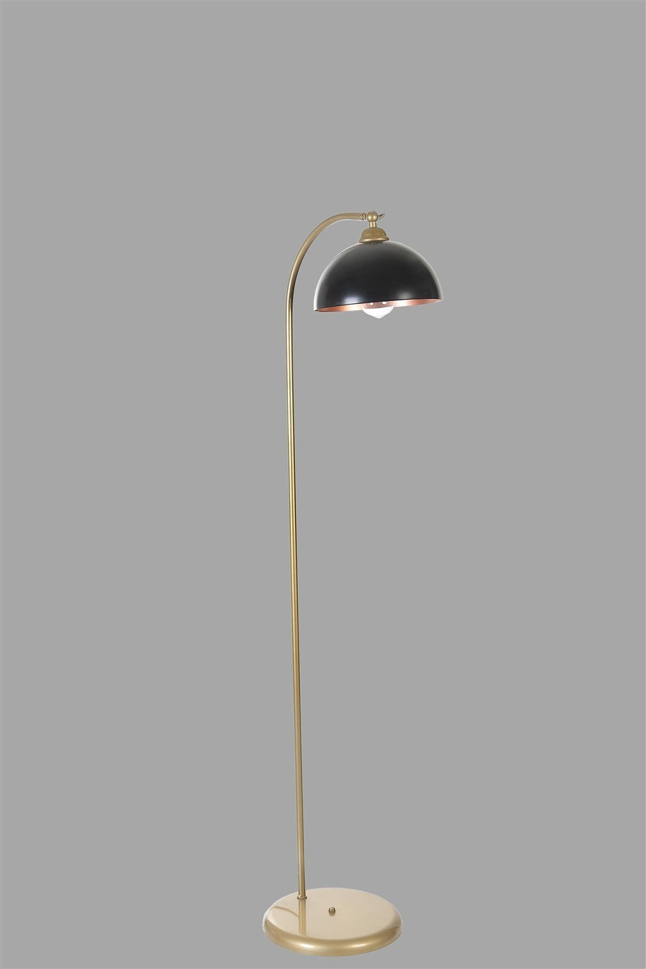 Candeeiro de Pé – 154 cm – Preto e Dourado – Metal