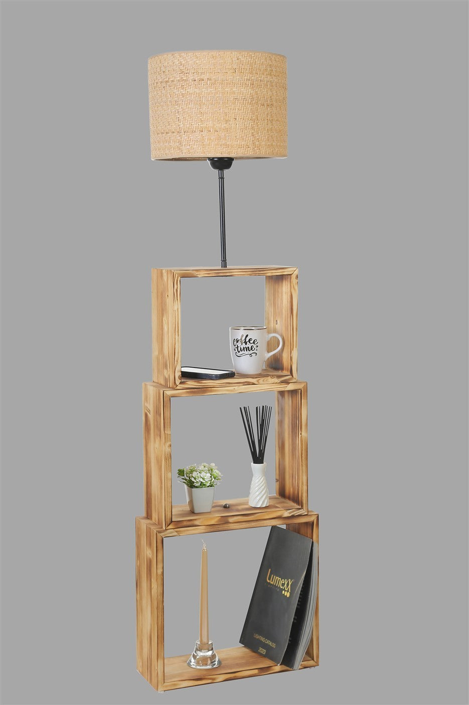 Candeeiro de Pé – 140 cm – Dourado – Metal ou Madeira