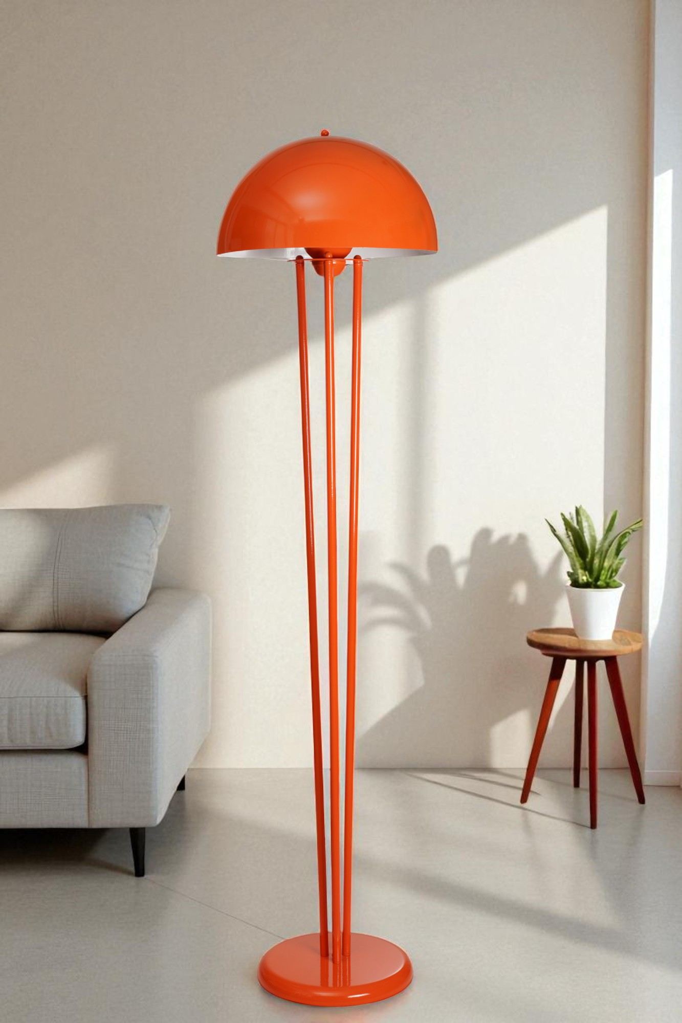Candeeiro de Pé – 160 cm de altura – Laranja – Metal