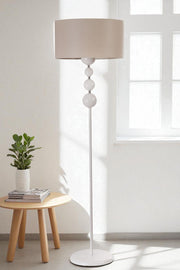 Candeeiro de Pé – 160 cm de altura – Bege e Branco – Metal