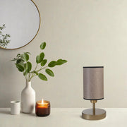 Candeeiro de Mesa – 34 cm – Dourado e Marrom – Metal