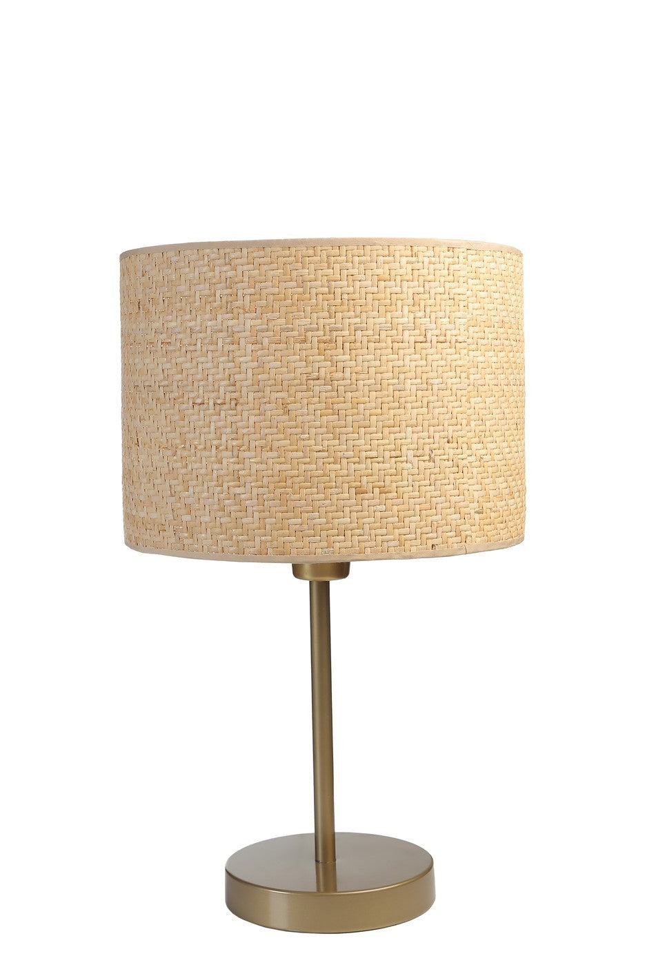 Candeeiro de Mesa – 45 cm – Dourado e Creme – Metal e Bambu