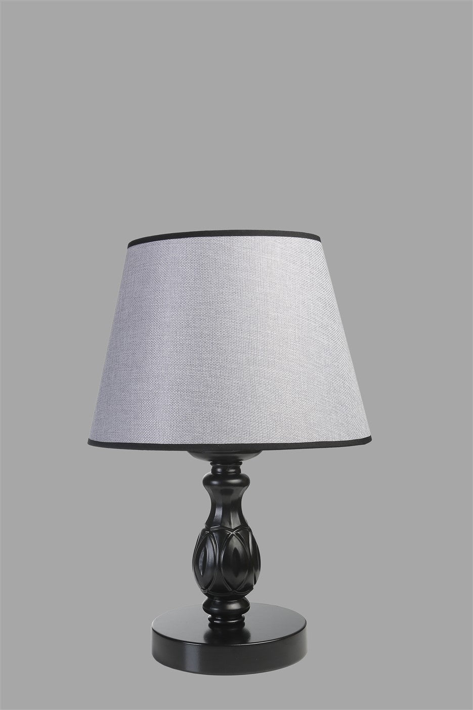 Candeeiro de Mesa – 45 cm – Preto e Cinza – Metal
