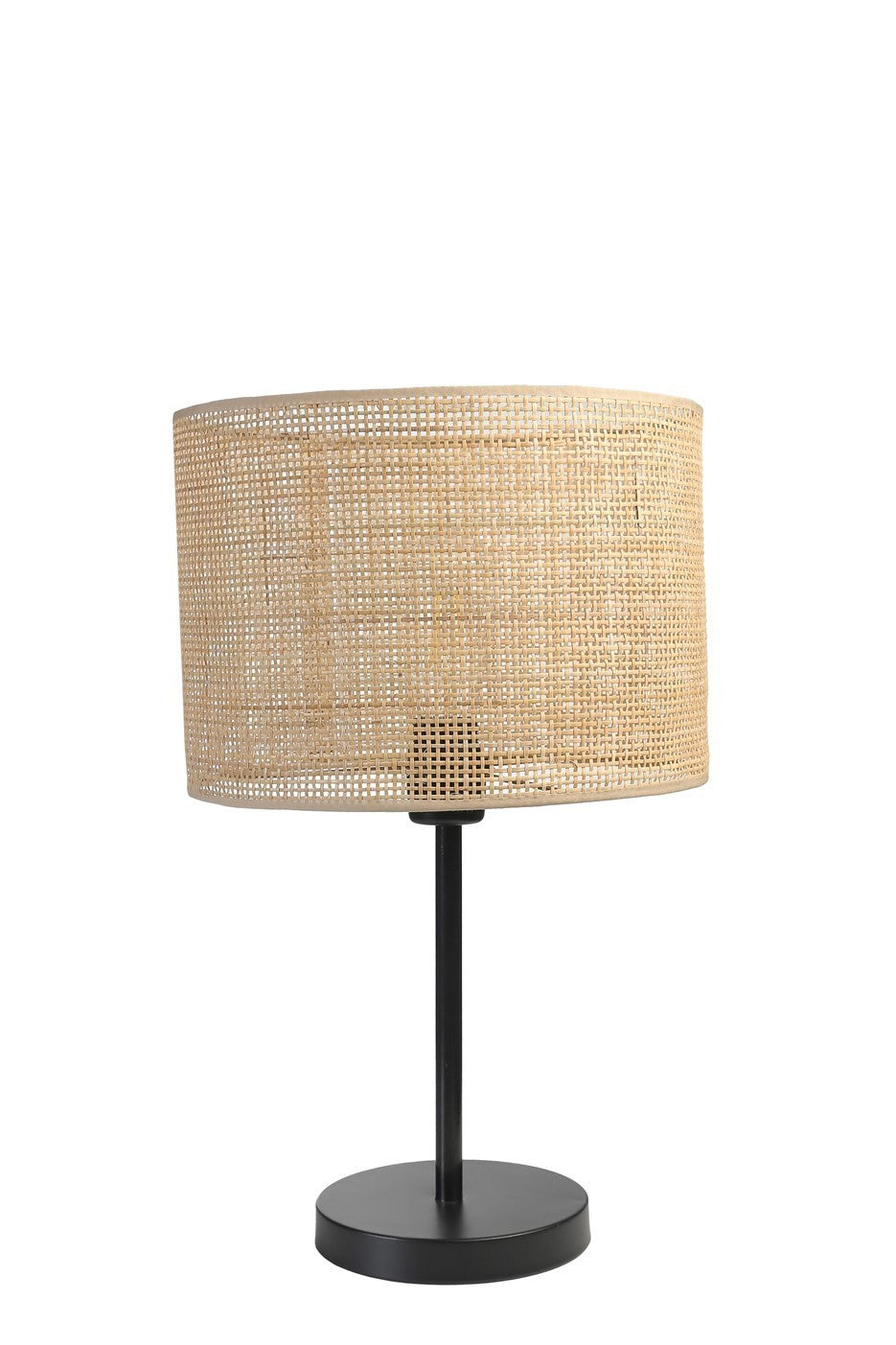 Candeeiro de Mesa – 45 cm – Preto – Metal e Bambu