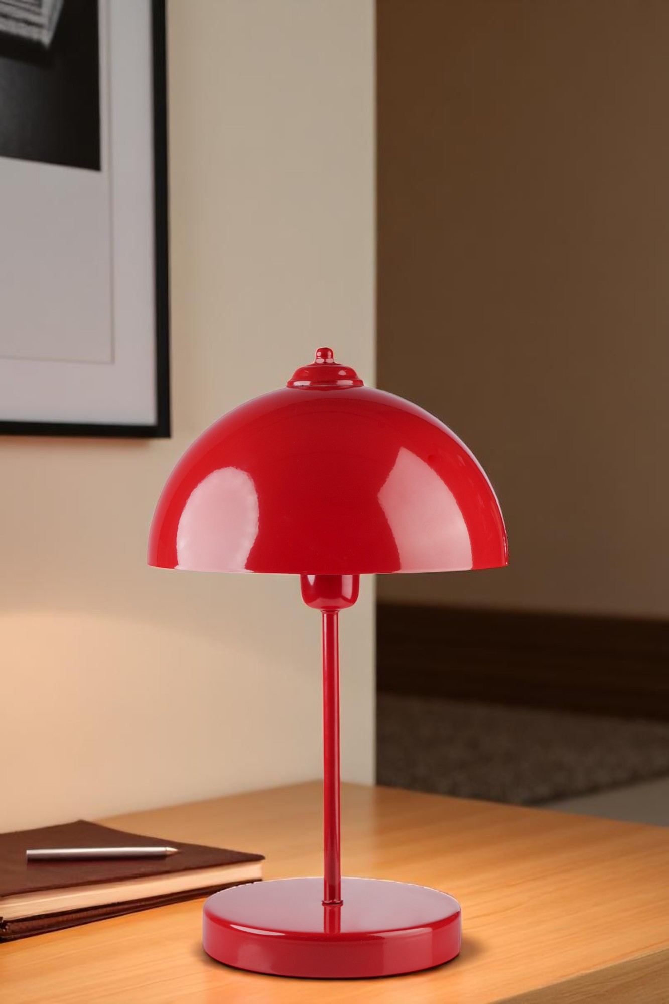 Candeeiro de Mesa – 40 cm – Vermelho – Metal