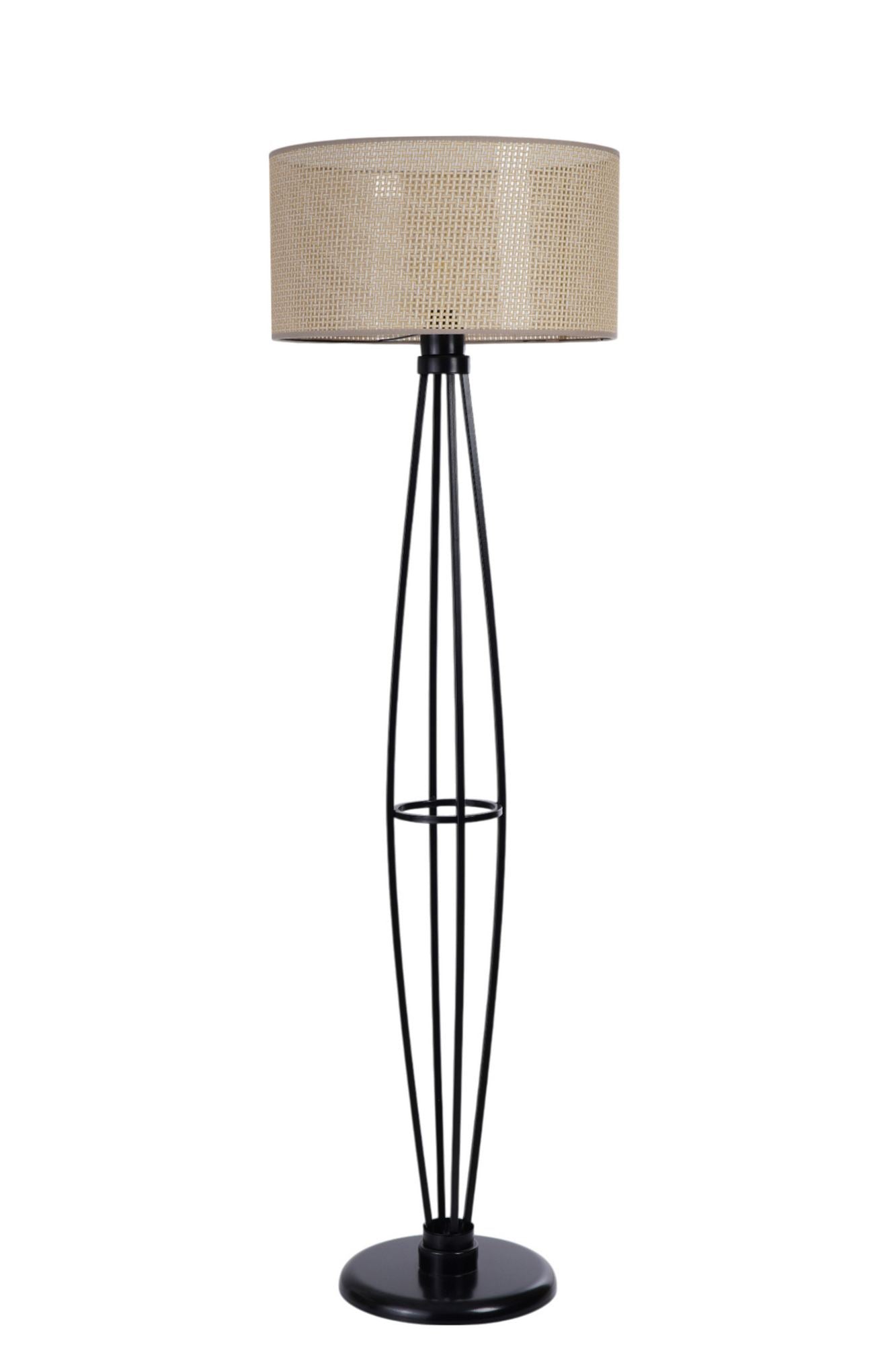 Candeeiro de Pé – 150 cm – Bege e Preto – Metal
