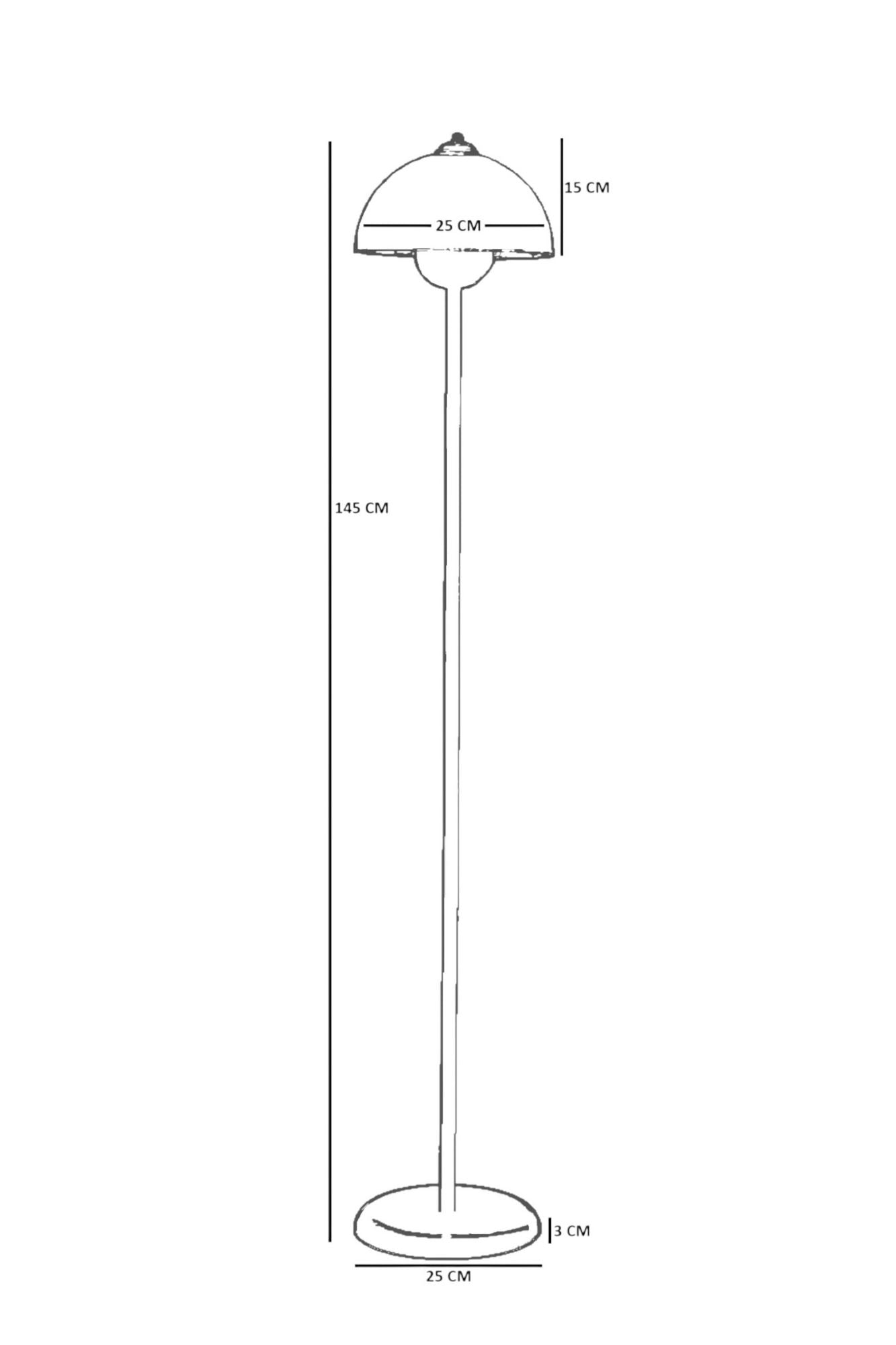 Candeeiro de Pé – 145 cm – Laranja – Metal