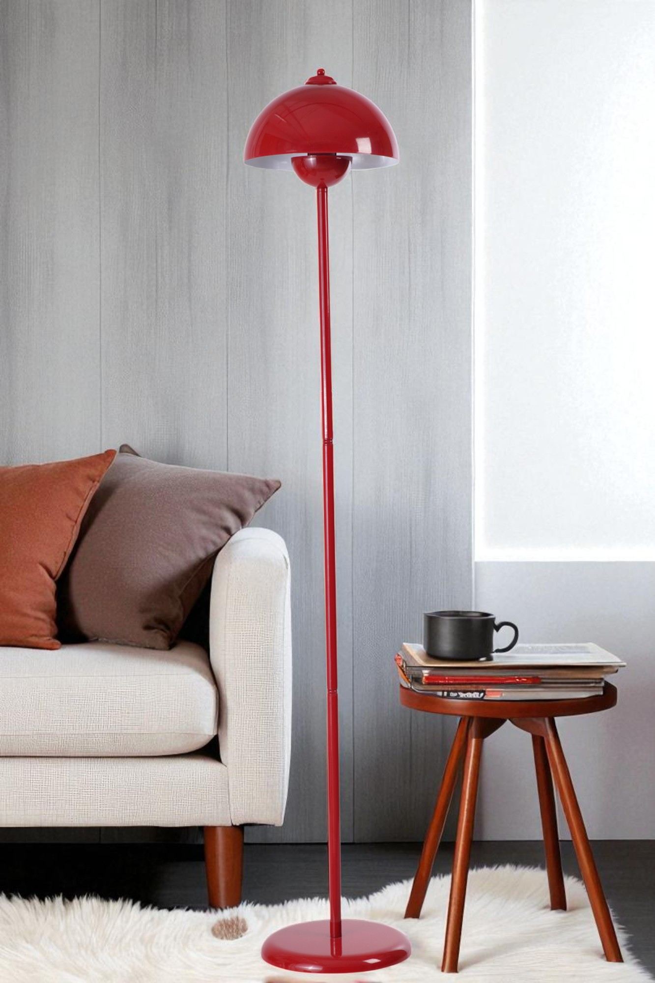 Candeeiro de Pé – 145 cm – Vermelho – Metal