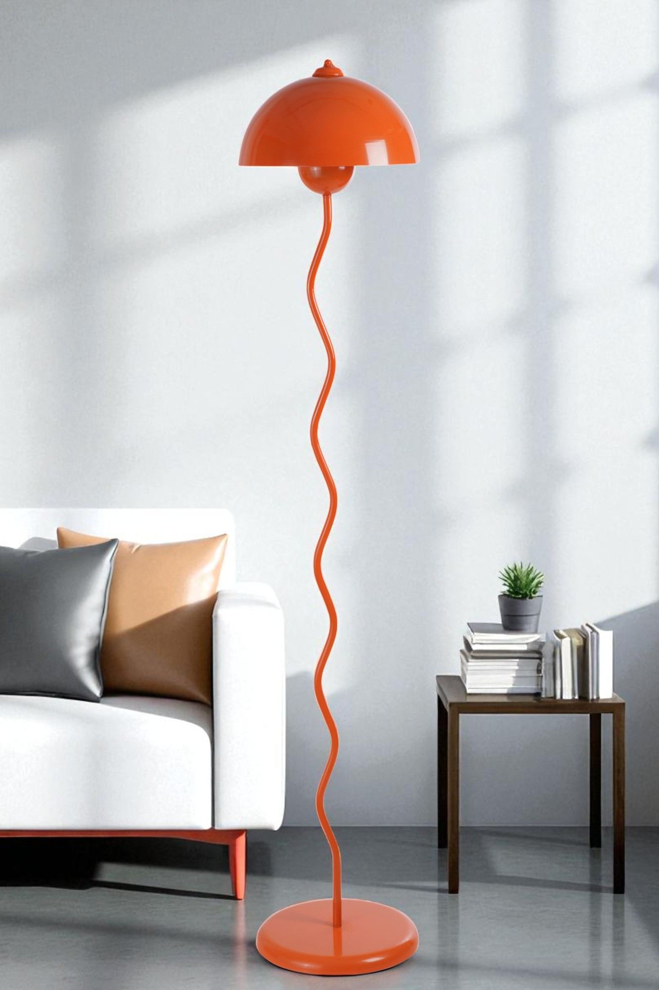 Candeeiro de Pé – 157 cm – Laranja – Metal