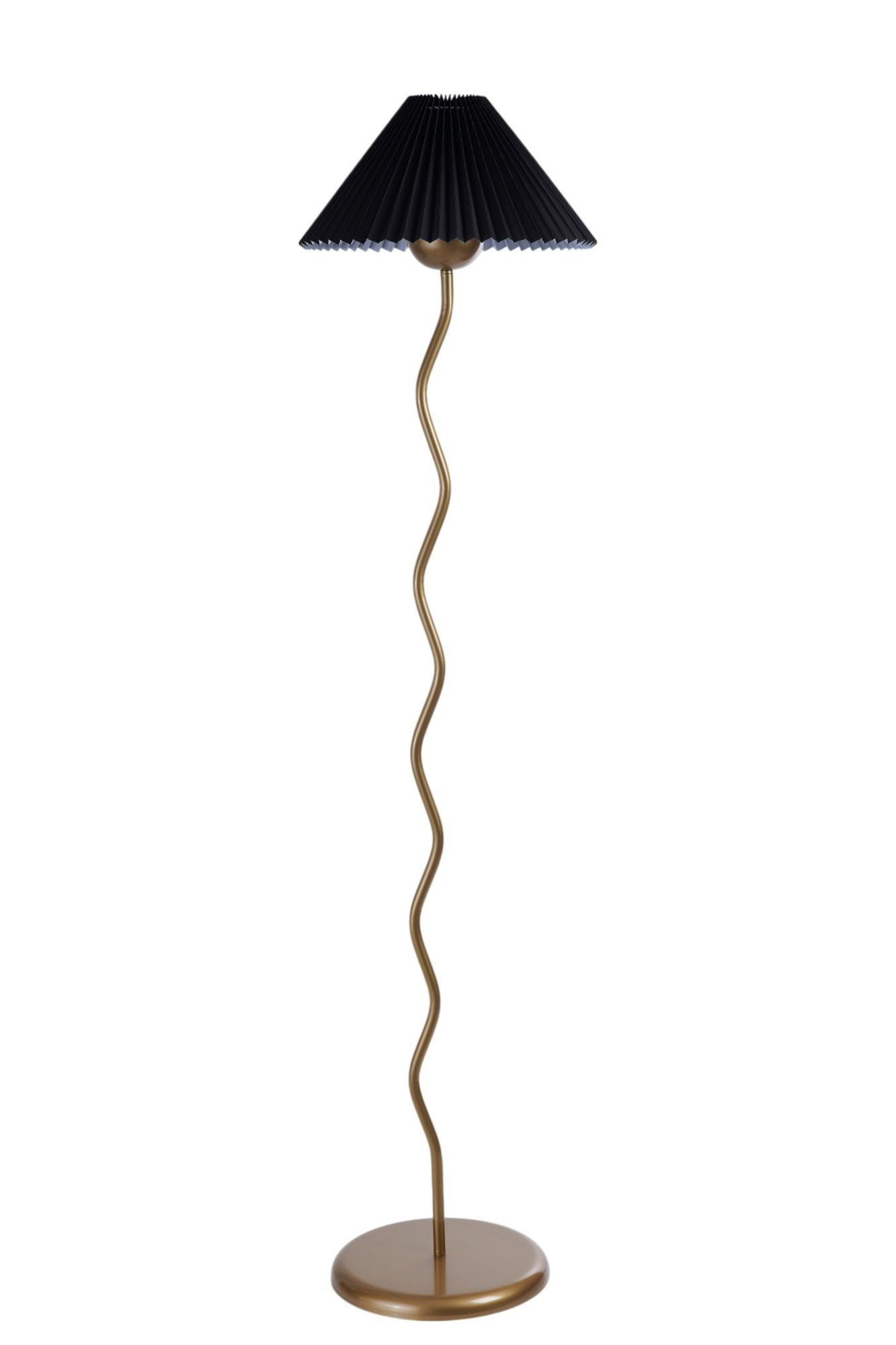 Candeeiro de Pé – 155 cm – Preto e Dourado – Metal e PVC