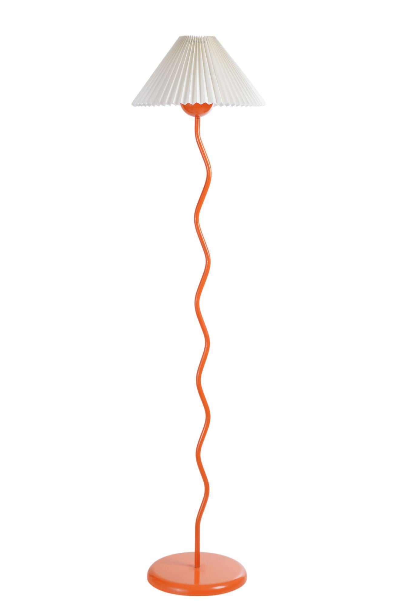 Candeeiro de Pé – 155 cm – Branco e Laranja – Metal e PVC