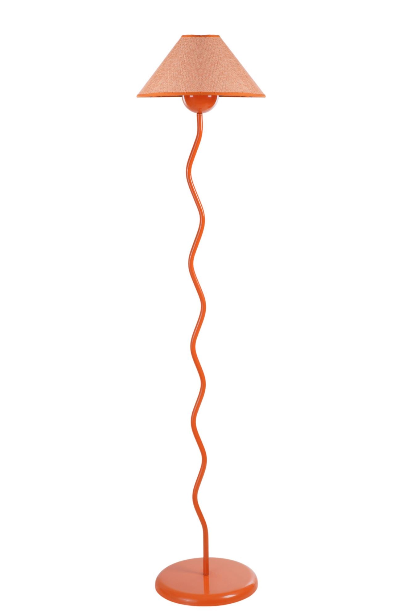 Candeeiro de Pé – 155 cm – Laranja – Metal e Tecido
