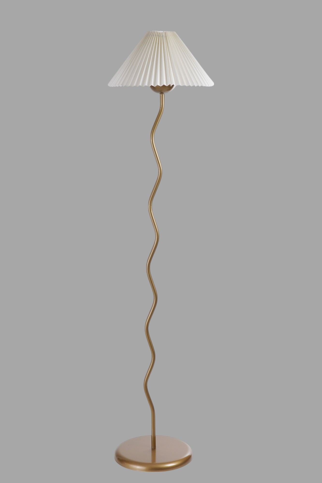 Candeeiro de Pé – 155 cm – Branco e Dourado – Metal e PVC