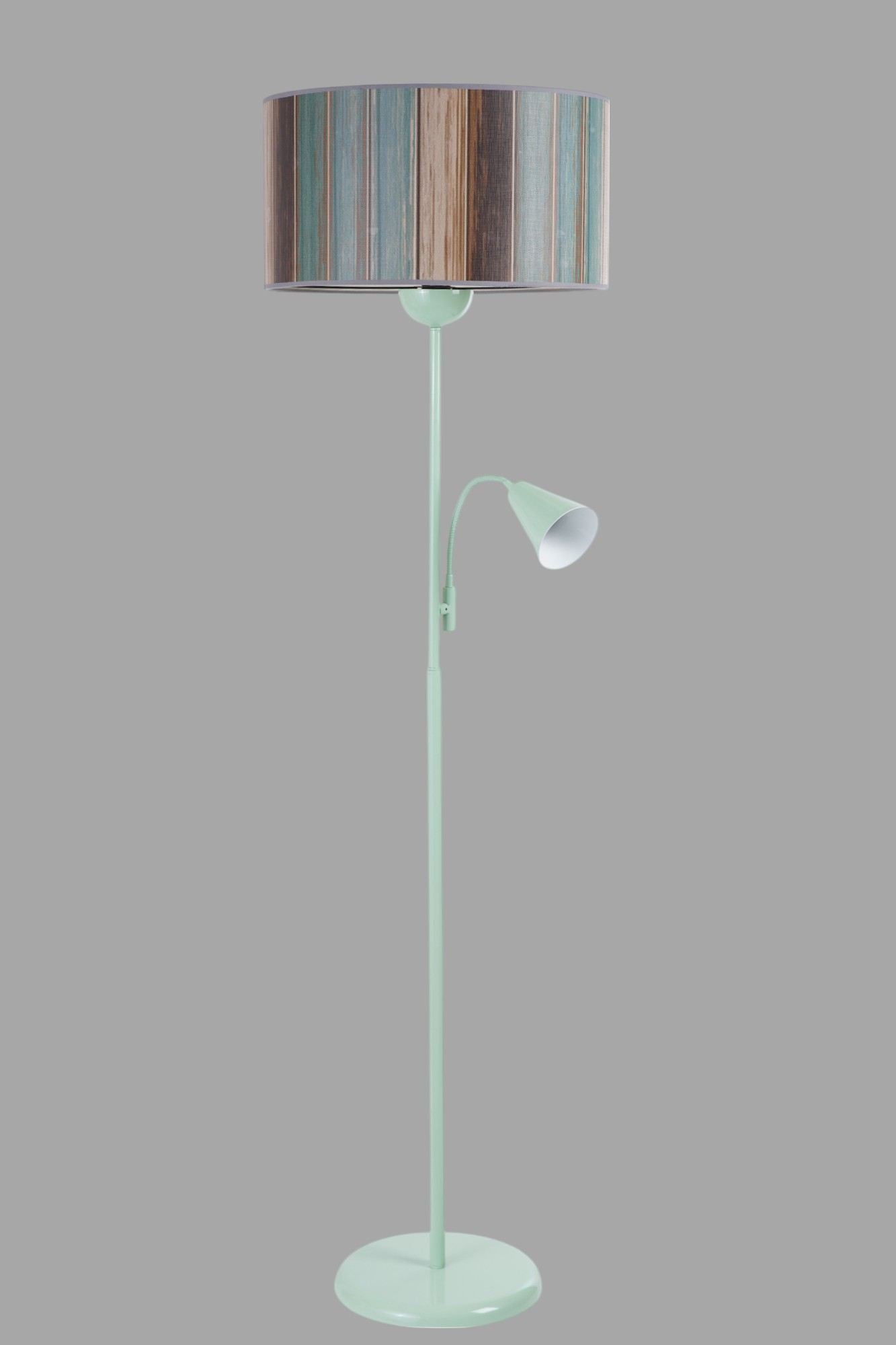 Candeeiro de Pé – Ø40 h:24 cm, Ø10 h:12 cm – Multicolorido e Menta – Metal