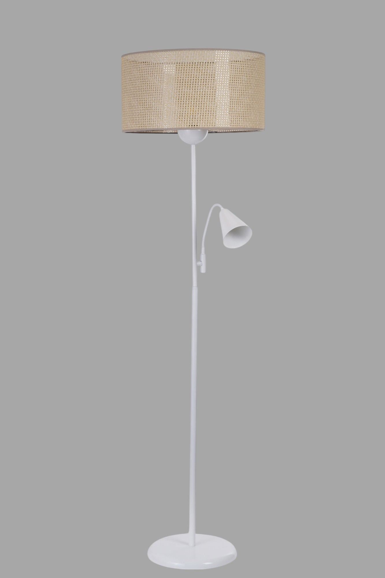 Candeeiro de Pé – 162 cm – Bege e Branco – Metal