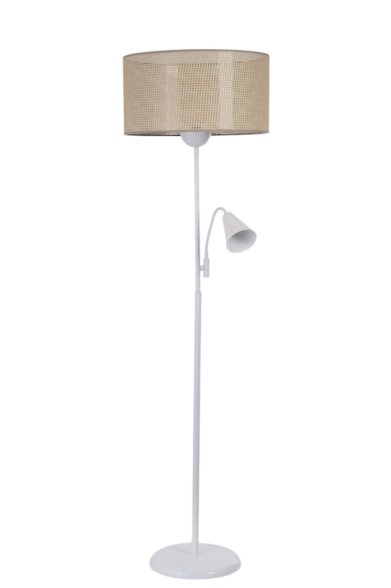 Candeeiro de Pé – 162 cm – Bege e Branco – Metal