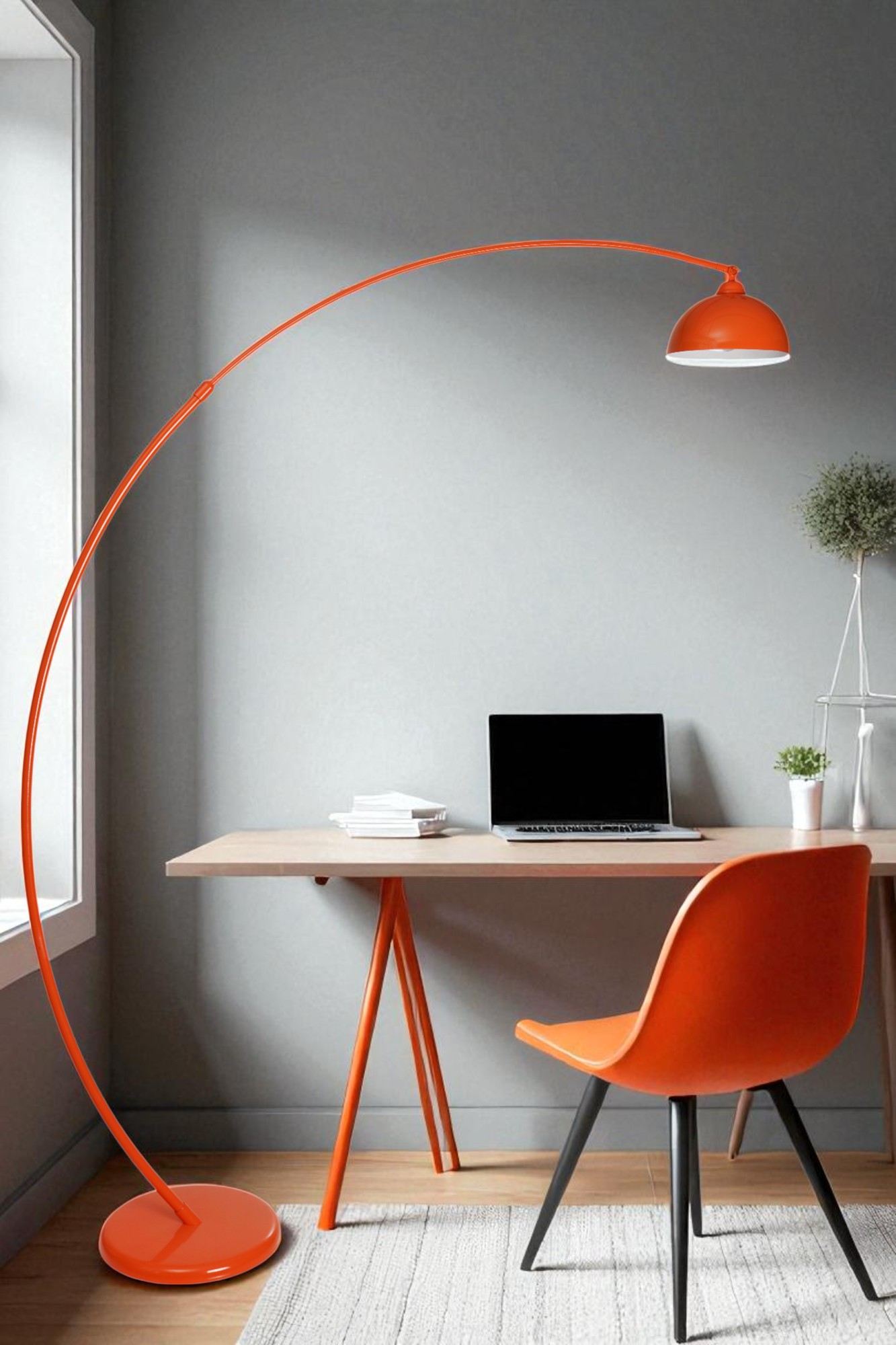 Candeeiro de Pé ajustável – 175-200 cm – Laranja – Metal