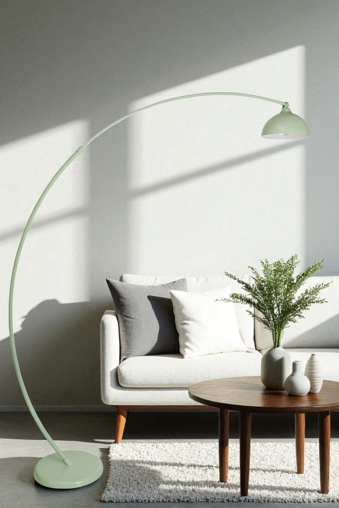 Candeeiro de Pé – Altura Ajustável 175-200 cm – Cor Menta – Metal