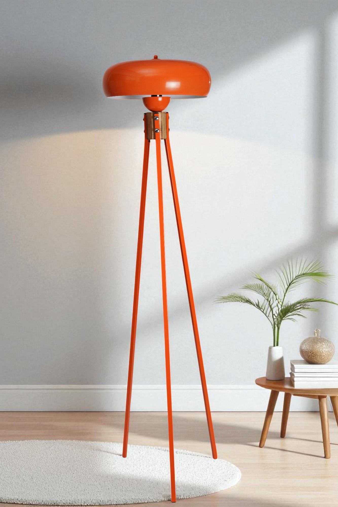 Candeeiro de Pé – 155 cm de altura – Laranja – Metal