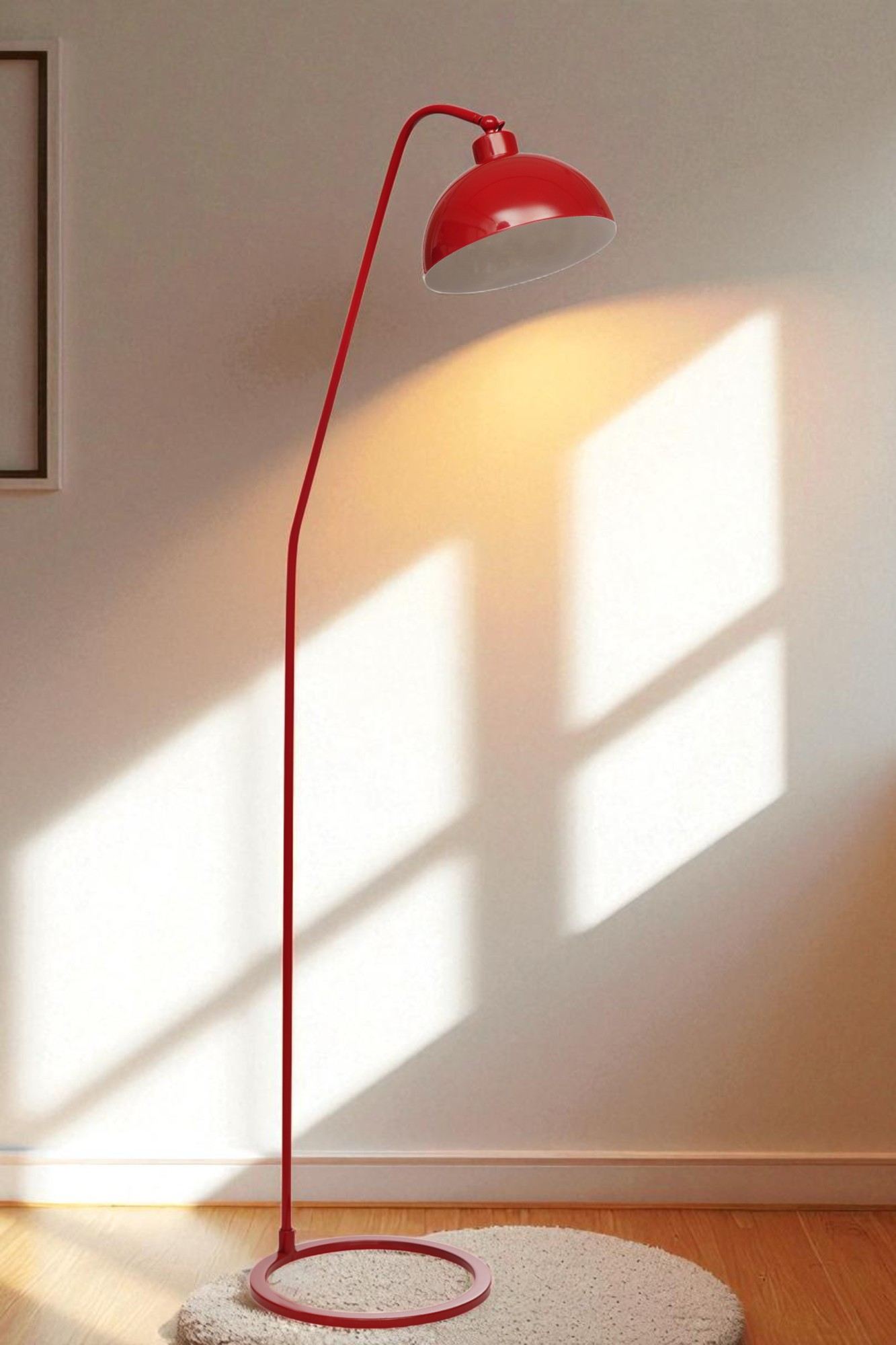 Candeeiro de Pé – 155 cm de altura – Vermelho – Metal