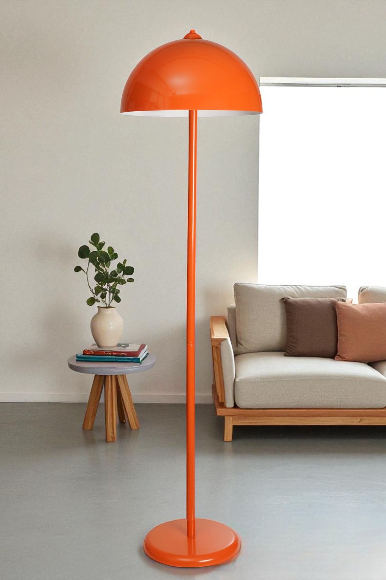 Candeeiro de Pé – 170 cm de altura – laranja – metal