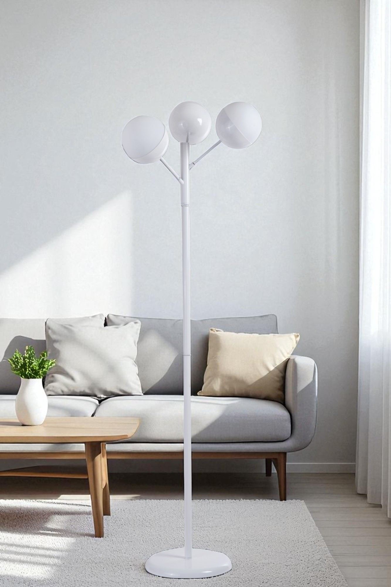 Candeeiro de Pé – 163 cm – Branco – Metal