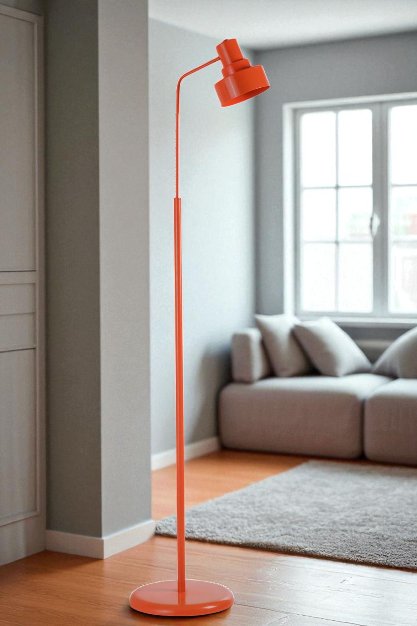 Candeeiro de Pé – 157 cm de altura – Laranja – Metal
