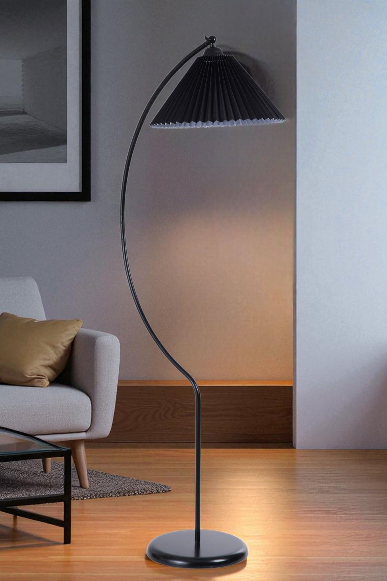 Candeeiro de Pé – 150 cm de Altura – Preto – Metal