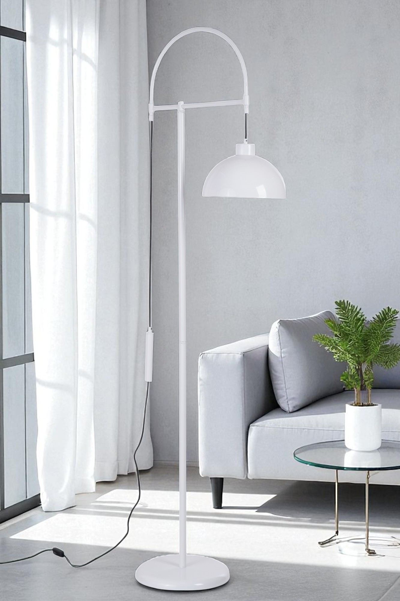 Candeeiro de Pé – 170 cm altura – Branco – Metal