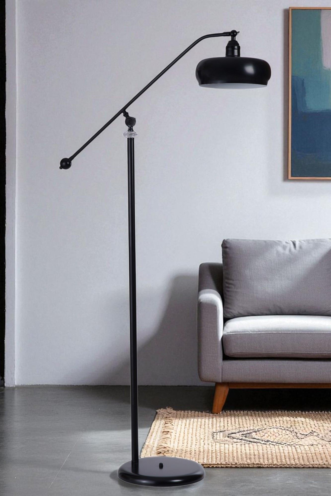 Candeeiro de Pé – 155 cm – Preto – Metal