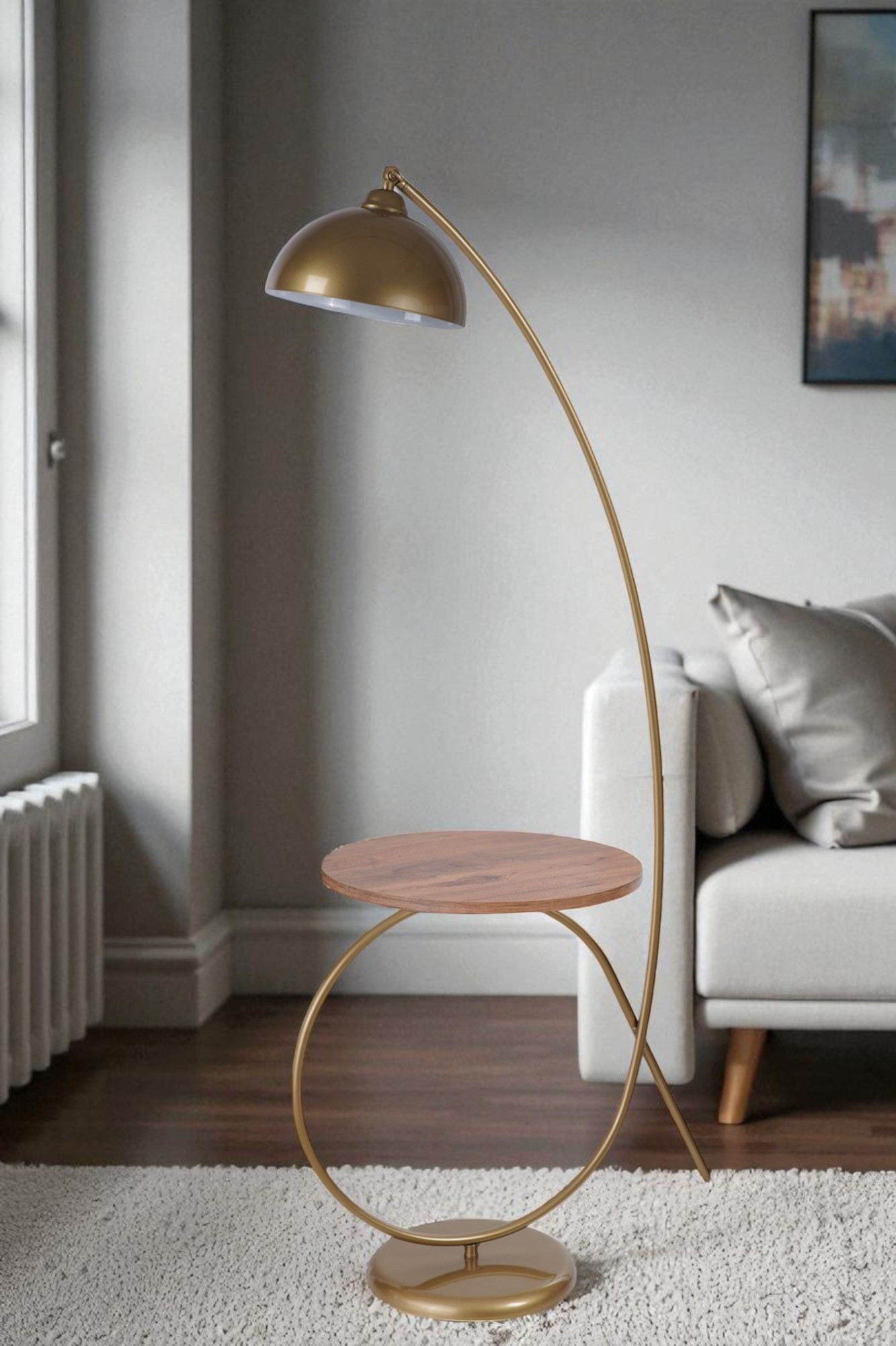 Candeeiro de Pé – 155 cm altura – Dourado – Metal