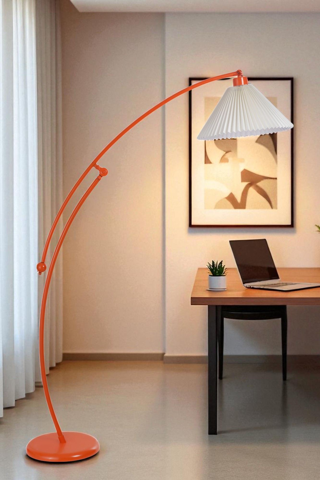 Candeeiro de Pé – 155 cm de altura – Laranja – Metal