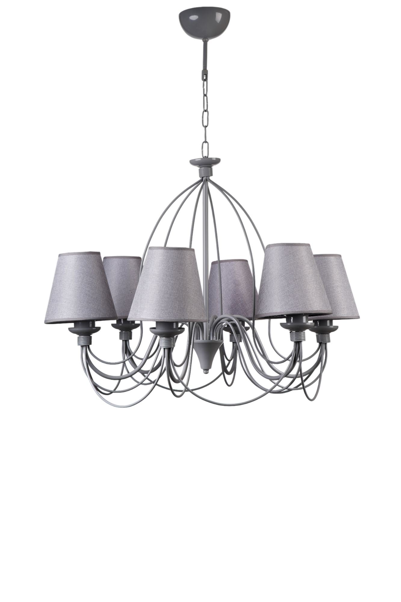 Candeeiro de Teto - 90 cm - Cinza - Corpo Metálico