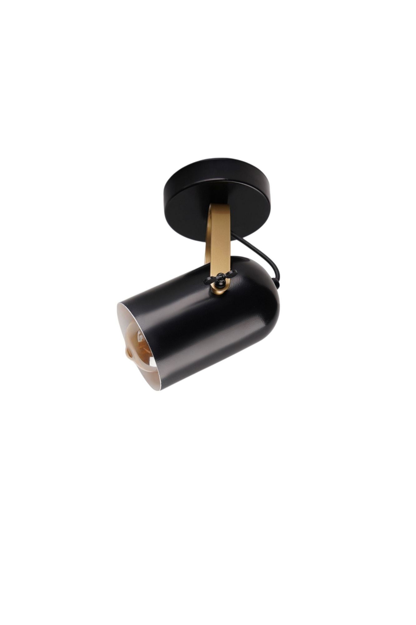 Candeeiro de Teto – 25 cm – Preto e Dourado – Metal