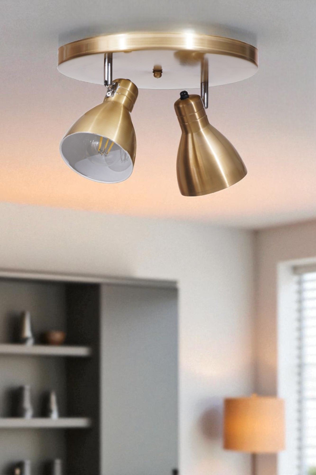 Candeeiro de Teto – 20 cm – Dourado – Metálico