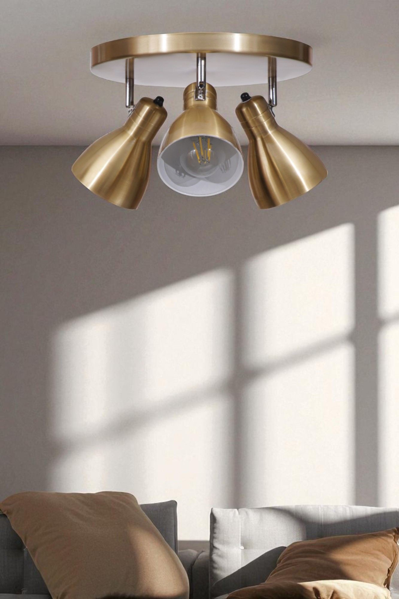 Candeeiro de Teto – Ø11 h:17 cm – Dourado – Metal