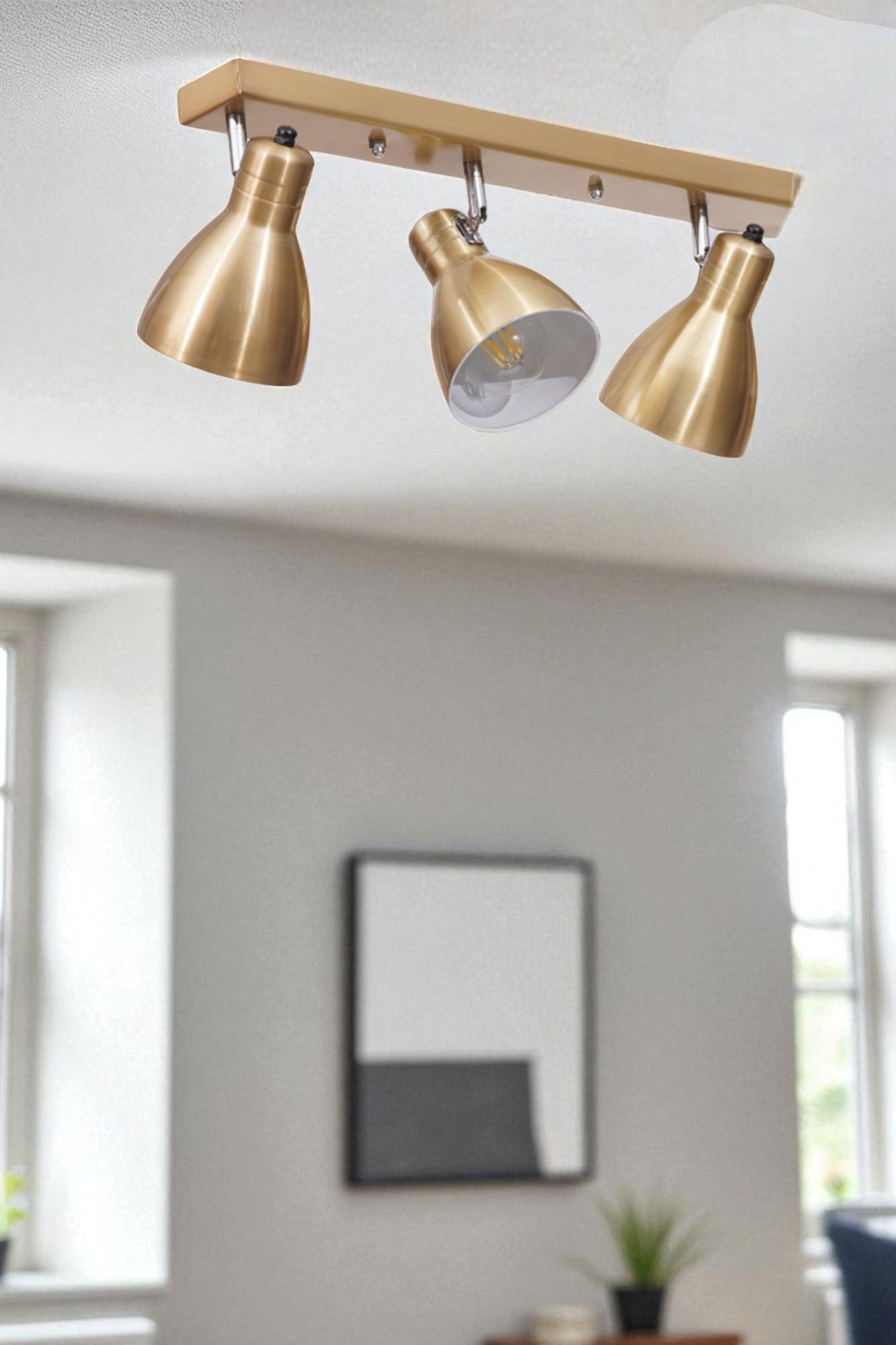 Candeeiro de Teto – 20 cm – Dourado – Metal