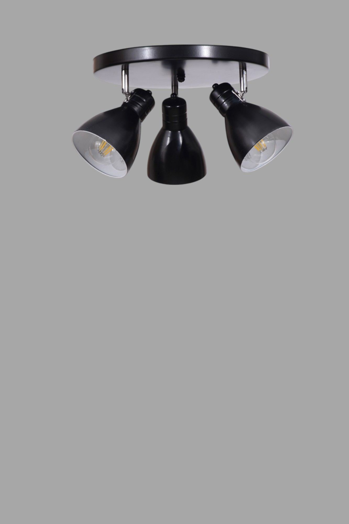 Candeeiro de Teto - Cúpula Ø11 h:15 cm - Preto - Metal