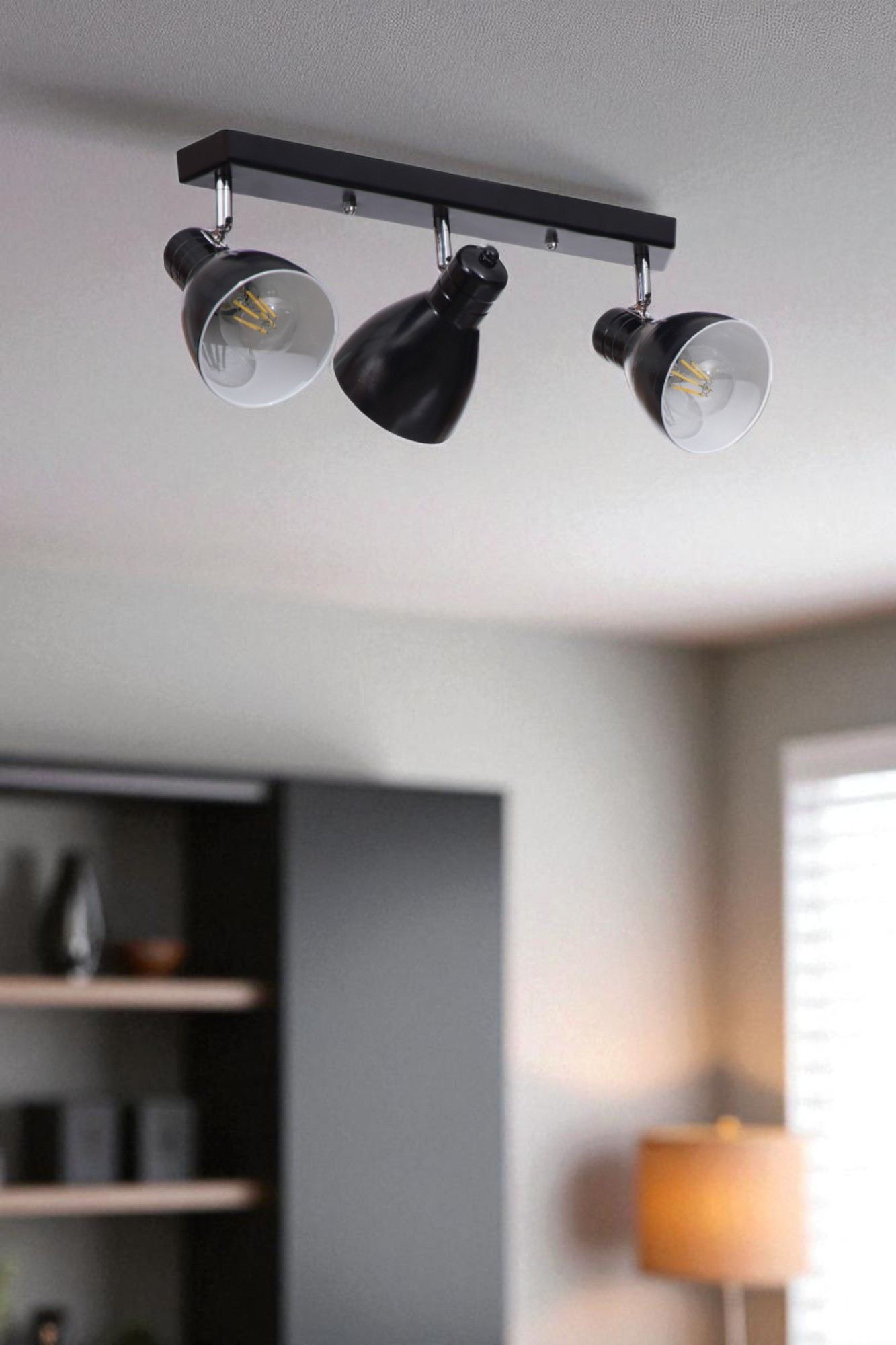 Candeeiro de Teto – 20 cm – Preto – Metal