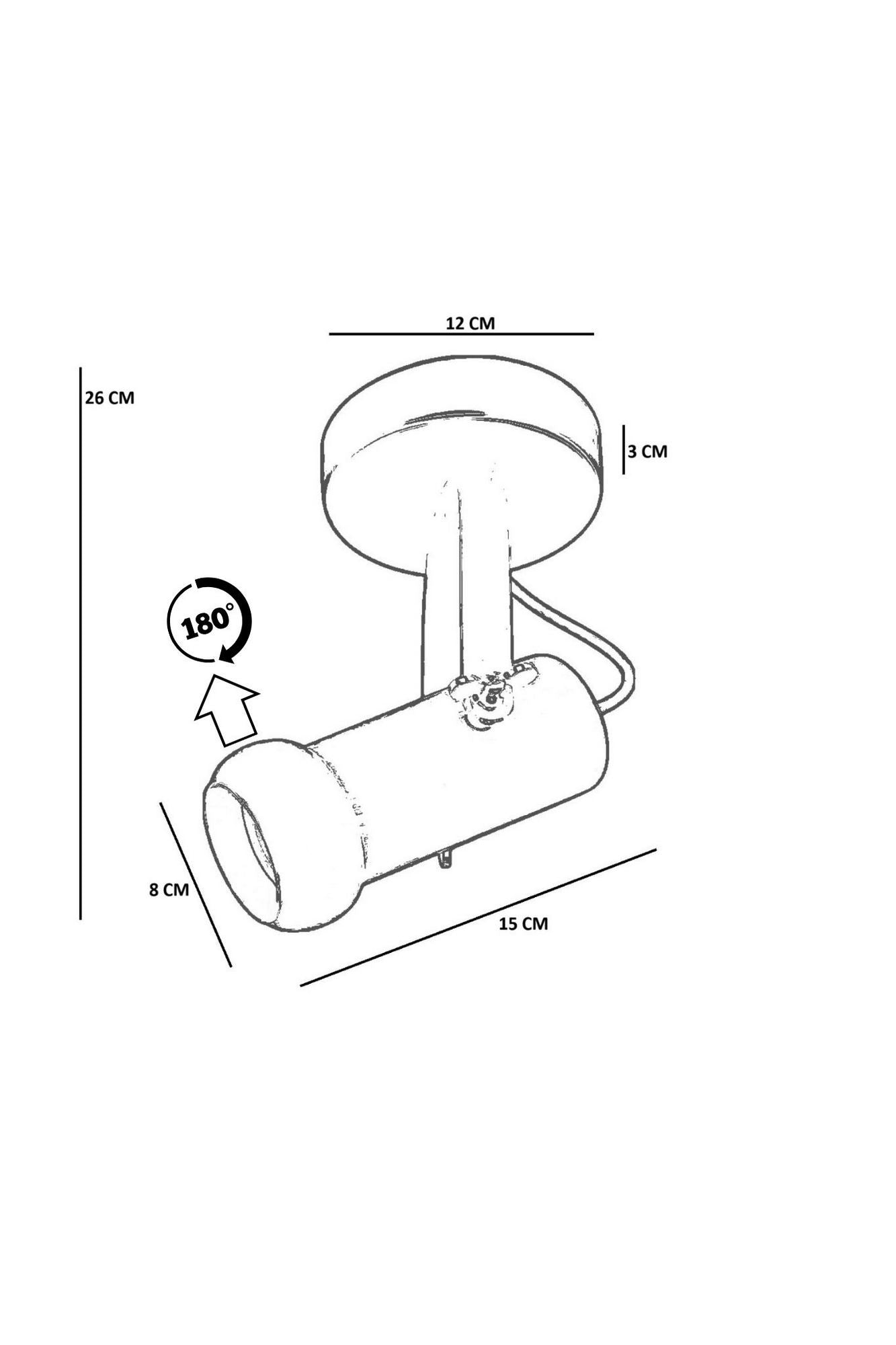 Candeeiro de Teto – Ø8 h:15 cm – Preto e Carvalho – Metal e Madeira