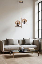 Candeeiro de Teto – Ø15 cm – Mel e Ouro – Metal e Vidro