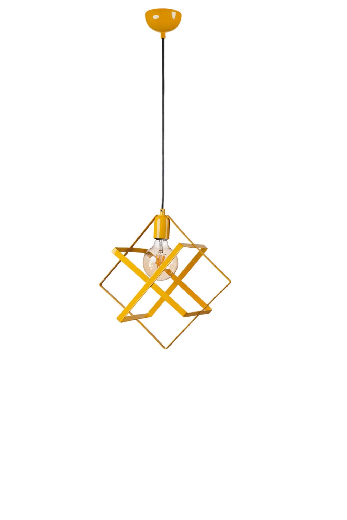 Candeeiro de Teto – 70 cm – Mostarda – Metal