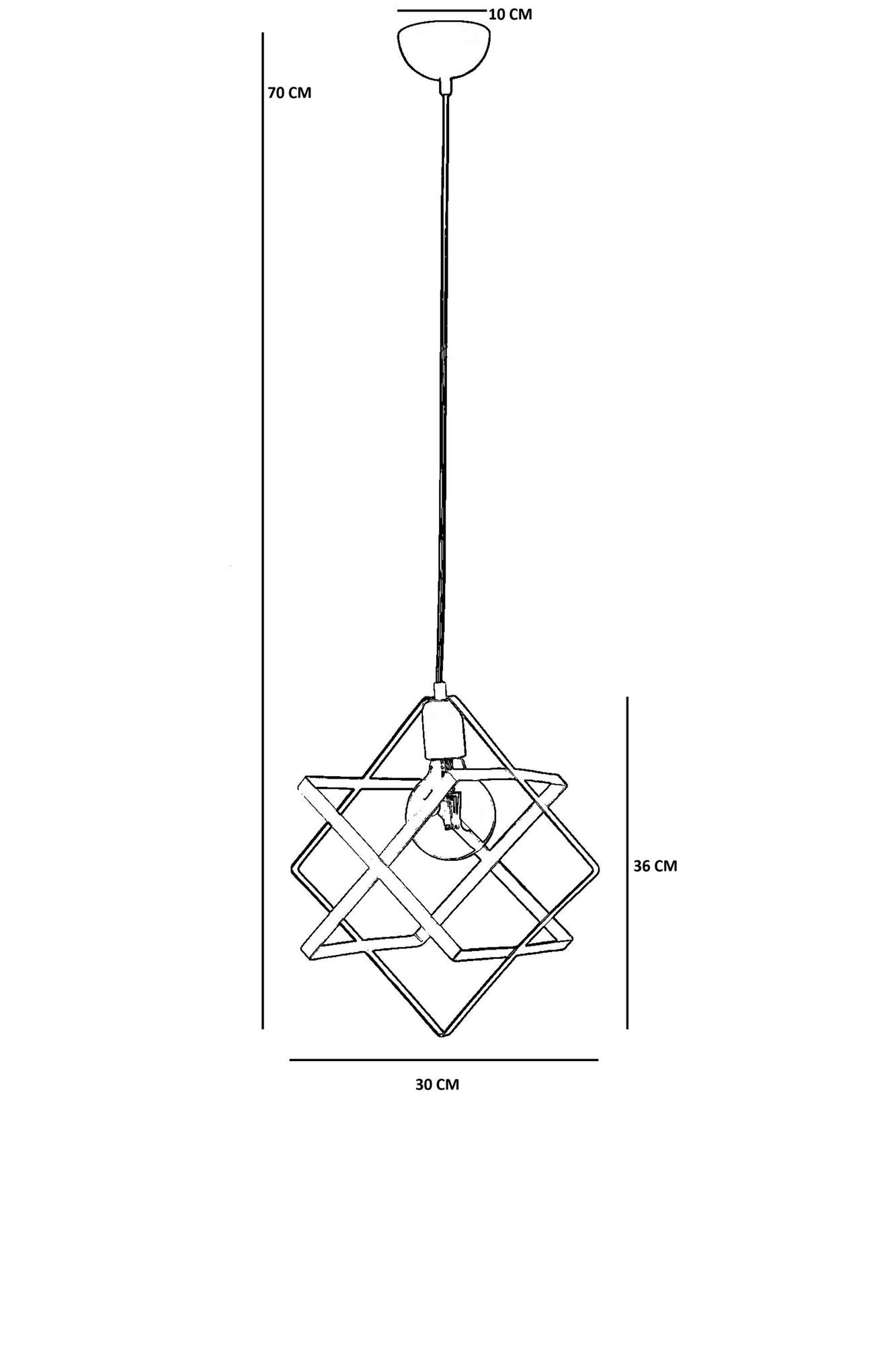 Candeeiro de Teto – 70 cm – Mostarda – Metal