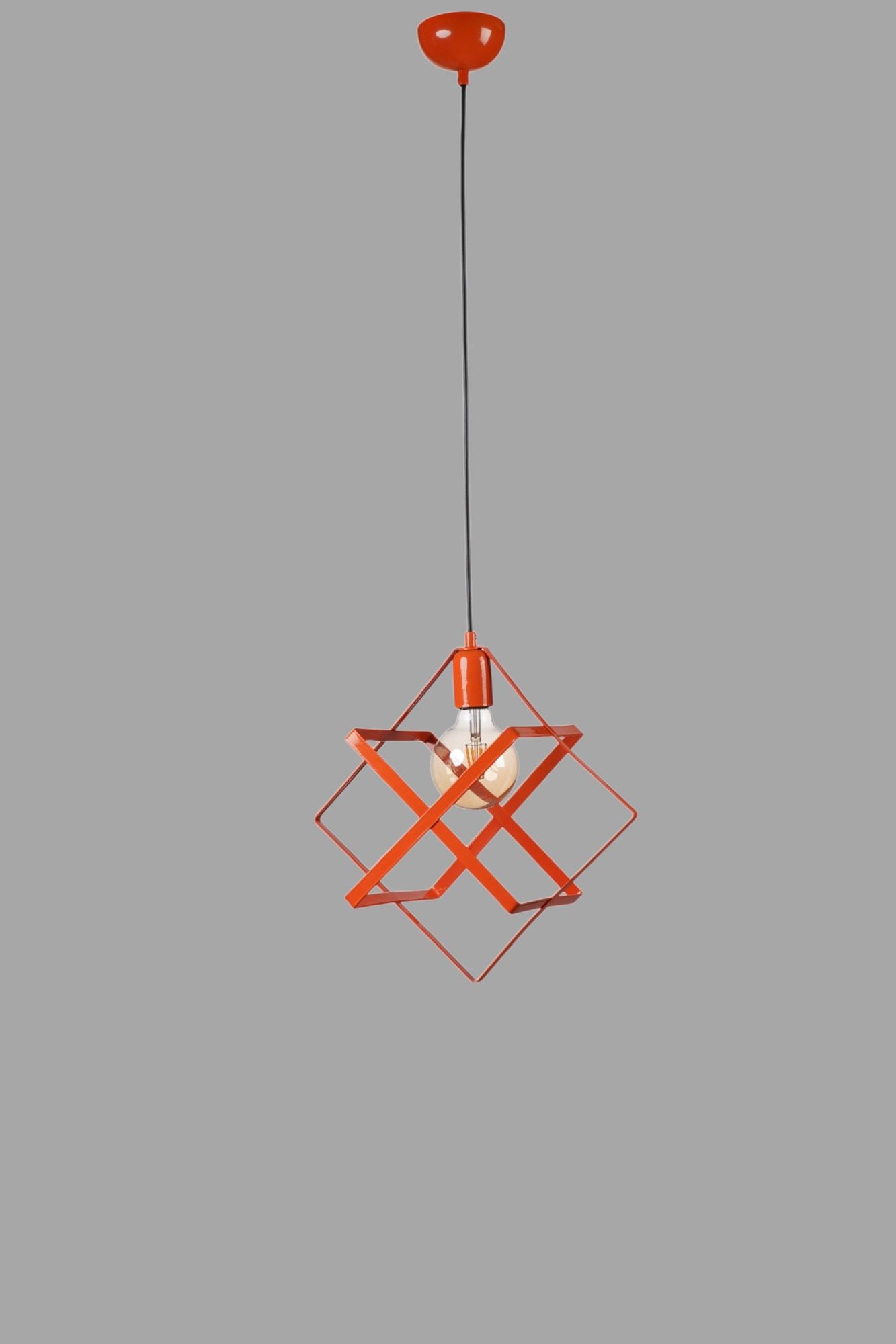 Candeeiro de Teto – 70 cm – Laranja – Metal