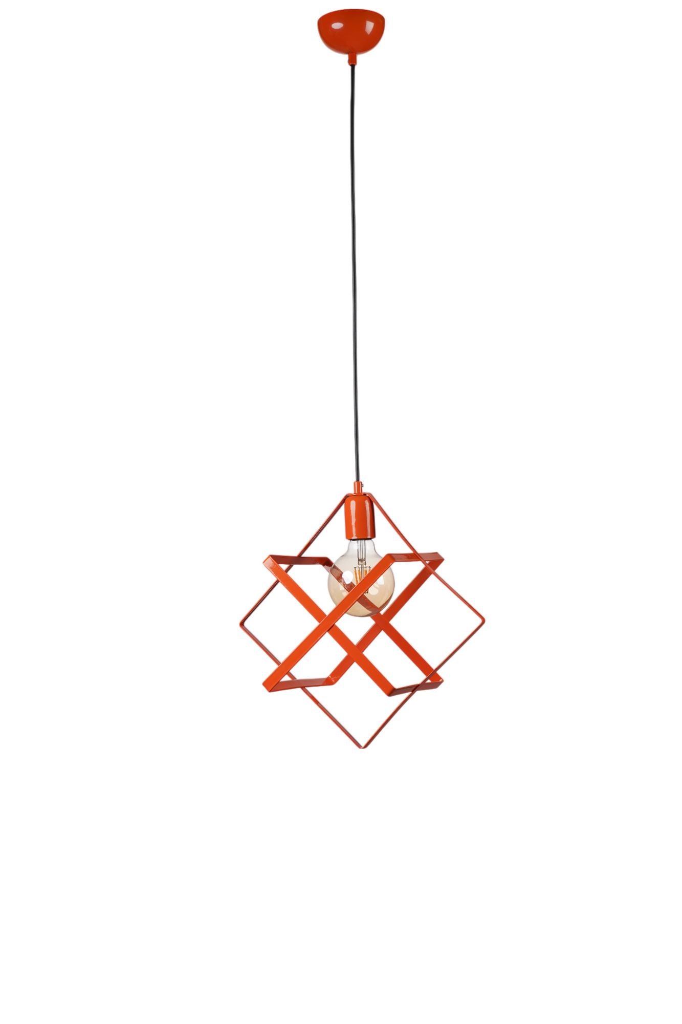 Candeeiro de Teto – 70 cm – Laranja – Metal