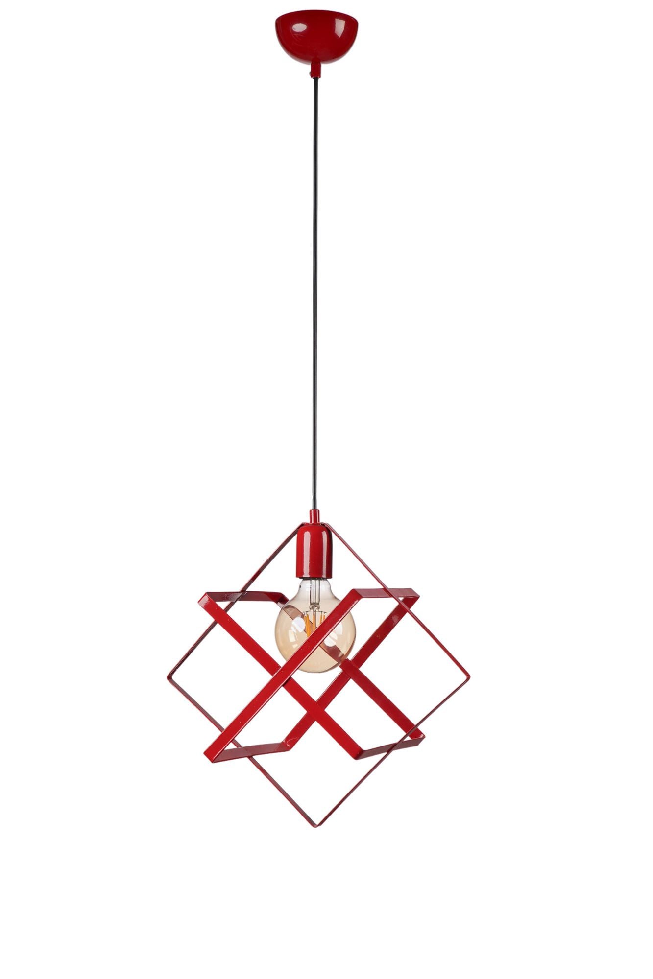 Candeeiro de Teto – 70 cm – Vermelho – Metal
