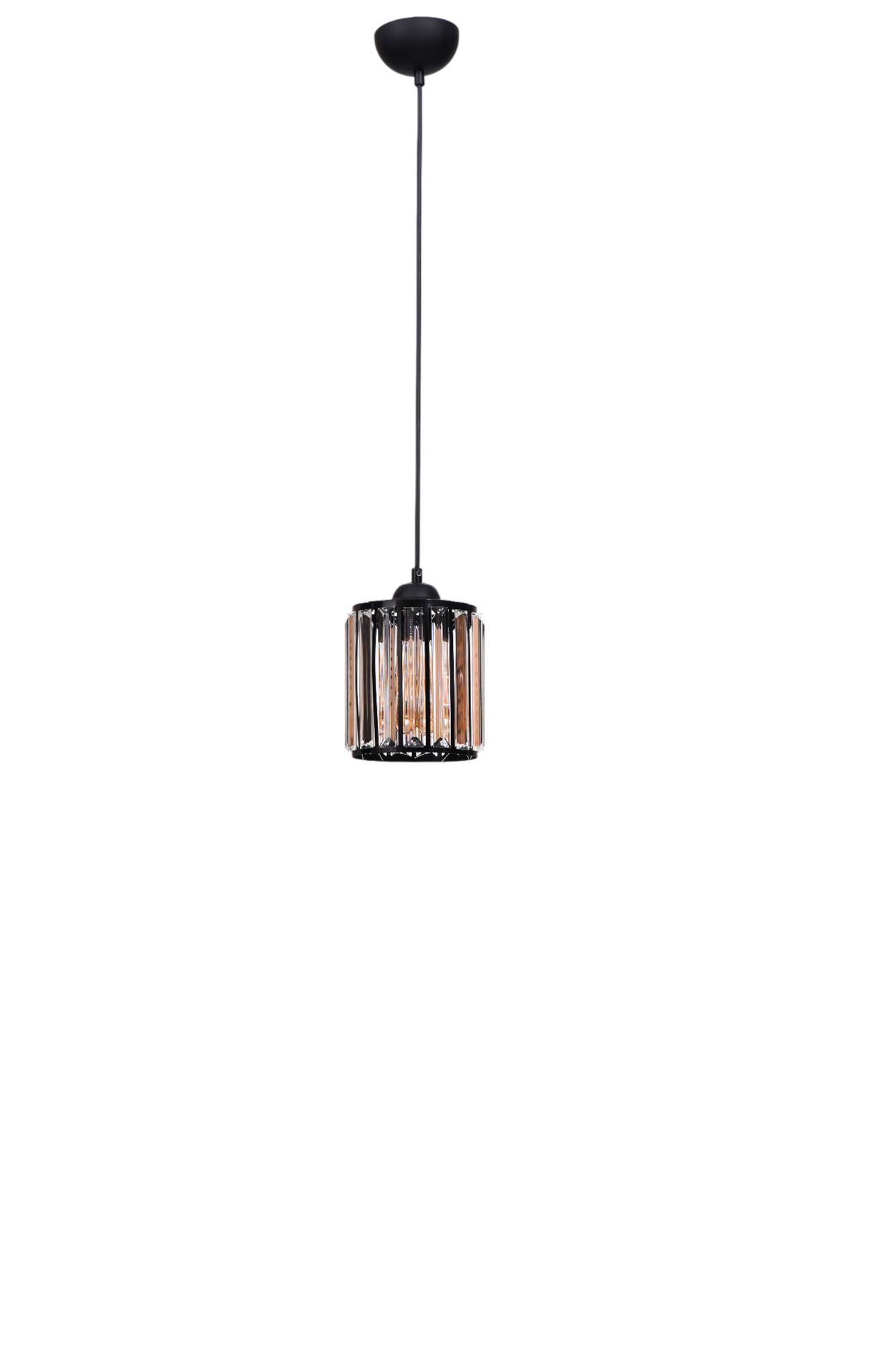 Candeeiro de Teto – Ø13 h:17 cm – Preto – Metal com vidro