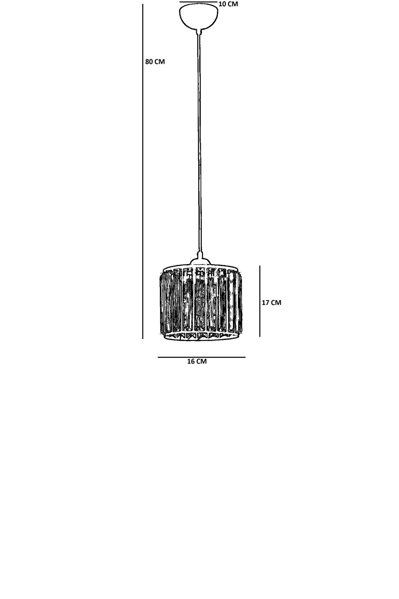 Candeeiro de Teto – Ø16 h:17 cm – Dourado – Metal e Vidro