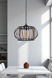 Candeeiro de Teto – Ø19 h:16 cm – Preto – Metal e Vidro