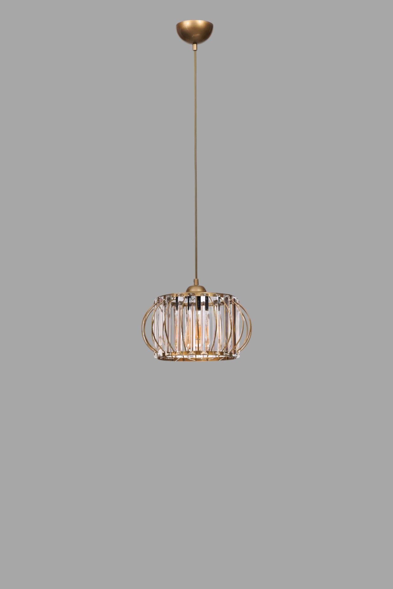 Candeeiro de Teto - 80 cm - Dourado - Metal